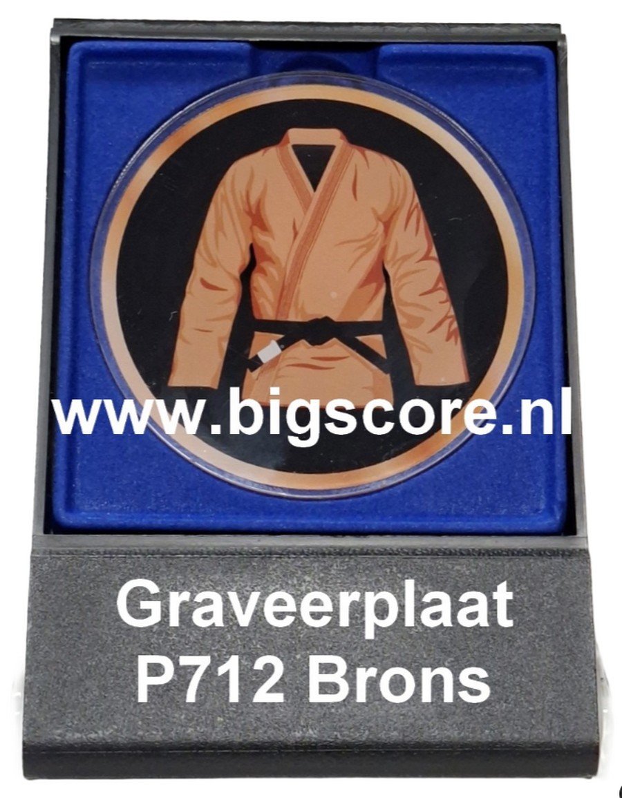 Judo Acryl in medailledoosje Blauw-Zwart G/Z/B